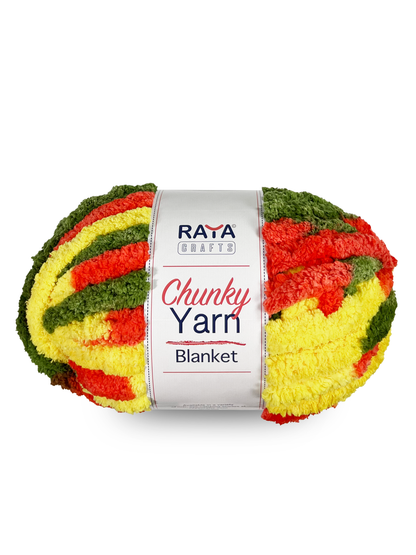 Multicolors Chunky Chenille Blanket Yarn - Jumbo - Size 7