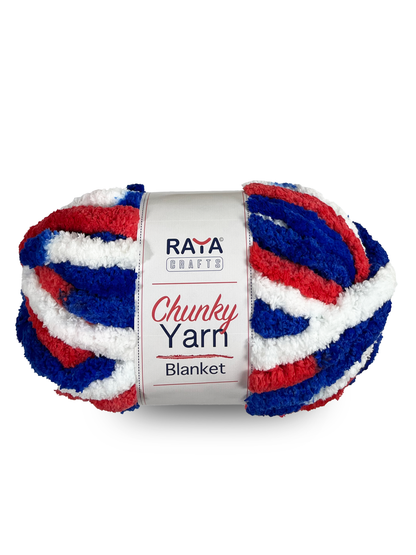 Multicolors Chunky Chenille Blanket Yarn - Jumbo - Size 7