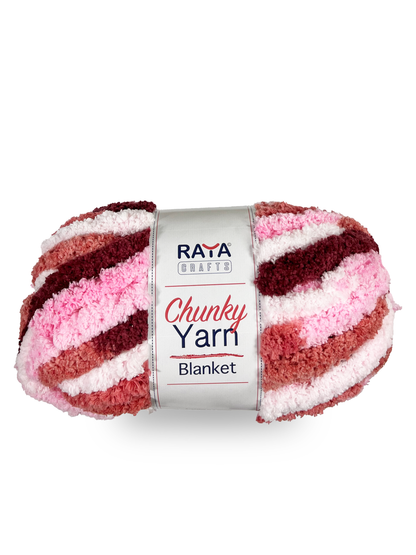 Multicolors Chunky Chenille Blanket Yarn - Jumbo - Size 7