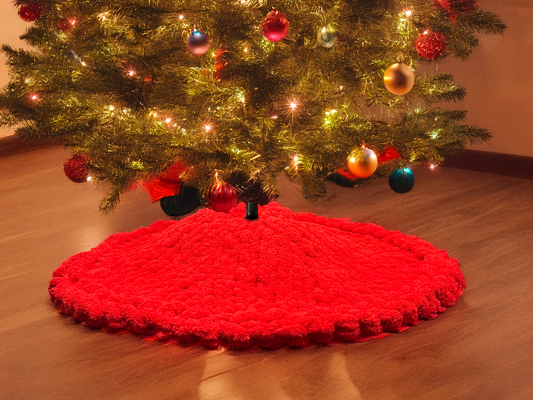 Chunky Chenille Christmas Tree Skirt – A Cozy Touch for Your Holiday Decor